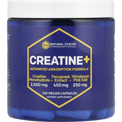 Natural Stacks, Creatine+, 120 Plantaardige Capsules