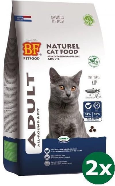 Biofood premium quality kat adult fit kattenvoer 2x 1,5 kg
