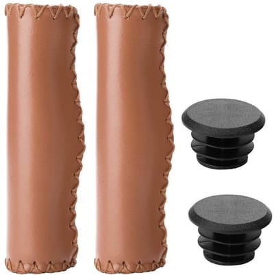 Dailygoods- Fietshandvat - Handgenaaide PU-stuurgrepen - Zachte sponsvulling - Geschikt voor 22 mm stuur - Eenvoudig te installeren - Uitstekende duurzaamheid en comfort - Fietshandgrepen
