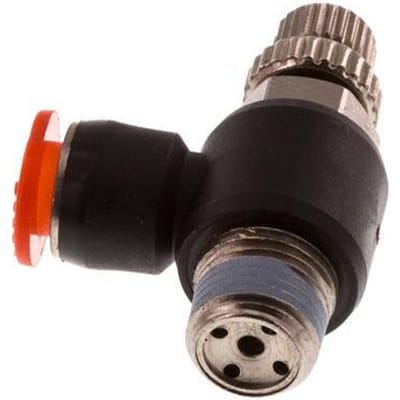 L-stuk Regelventiel 6 mm - R1/8'' Regeling-in Messing/PBT