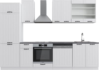 Vicco Fame-Line Complete keukeneenheid – 300 cm, WB Antraciet Wit landhuis/wit
