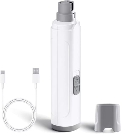 Daity 1 hondennagelvijl, krachtige oplaadbare elektrische nagelknipper voor huisdieren, geschikt voor grote en middelgrote puppy's en katten, hondennagelvijl, kattennageltrimmer (wit).