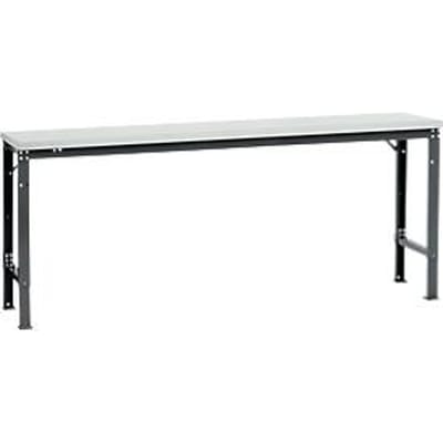 Manuflex basistafel UNIVERSAL Speciaal, 2000 x 800 mm, melamine lichtgrijs, antraciet