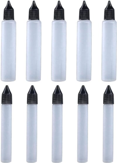 Dailygoods- Druppelfles 10 Stuks - Kunststof Druppelaar - Vloeistofdruppelaar - Mini-Vloeistofreservoir - Doorschijnend - Inhoud 30/15 ml