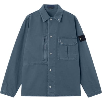 Stone Island Effen Kleur Enkele Rij Knopen Lange Mouwen Borstzak Shirt Heren shirts L1S141200001S0J18-V0021 L black