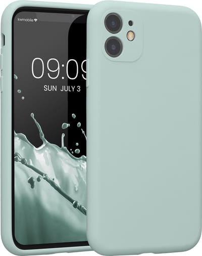 kwmobile telefoonhoesje geschikt voor Apple iPhone 11 - TPU backcover met siliconen coating - Smartphone case in cool mint