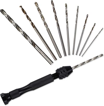 Precisie Pin Vise - Mini Handboor - Delicaat Handwerk - 26 Delige Set - 13.5 x 10.4 cm - Zwart