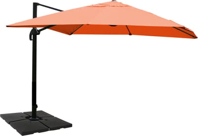 Zweefparasol MCW-A96, parasol, 3x4m (Ø5m) polyester/aluminium 26kg ~ terracotta met voet