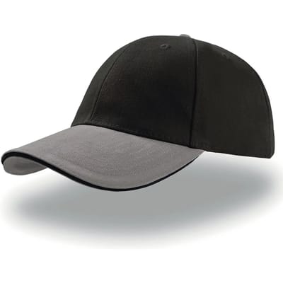 Atlantis Headwear Liberty Sandwich Cap AT610 - Black/Grey/Black - One size