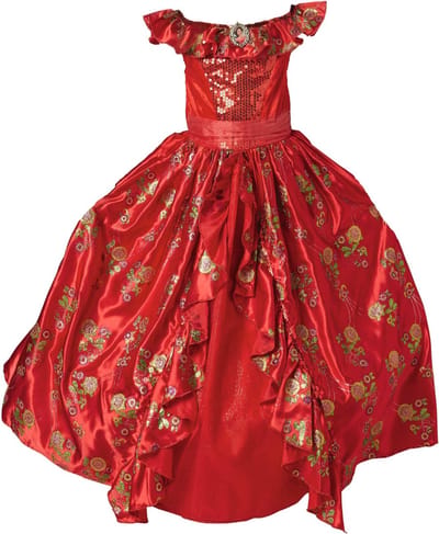 Prinses - Elena jurk - Prinsessenjurk - Verkleedkleding - Feestjurk - Sprookjesjurk - Rood - 98/104 (3/4 jaar)