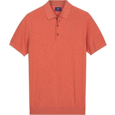 Baileys Polo Structure Drop Needle Tight Knit Short Sleeve Abrikoos / male
