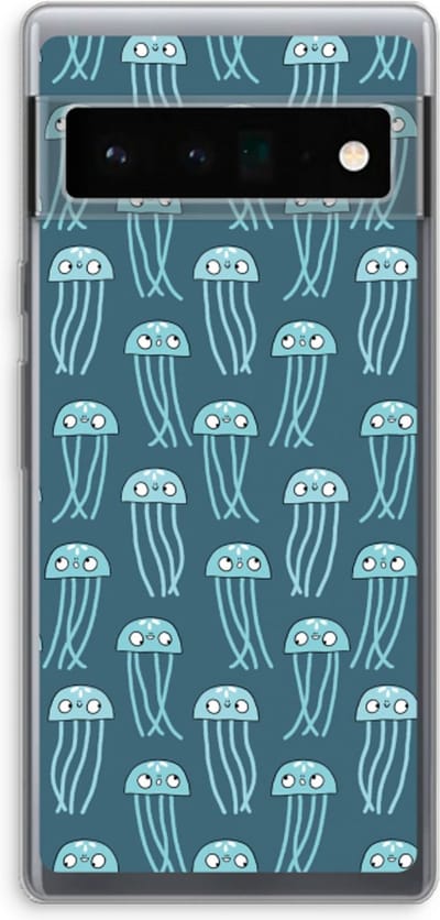 Case Company® - Hoesje geschikt voor Google Pixel 6 Pro hoesje - Kwallie - Soft Cover Telefoonhoesje - Bescherming aan alle Kanten en Schermrand