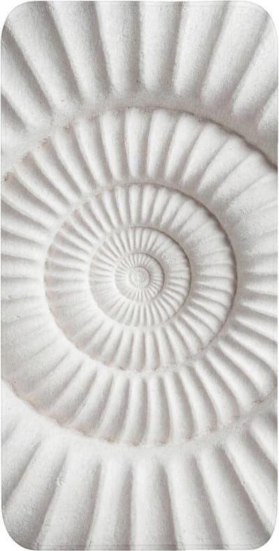 WC mat 60x120 cm - Antislip - Schelp - Spiraal - Wit - Toiletmat - Vloermat - Douchemat - Toilet tapijt - Toiletmatten