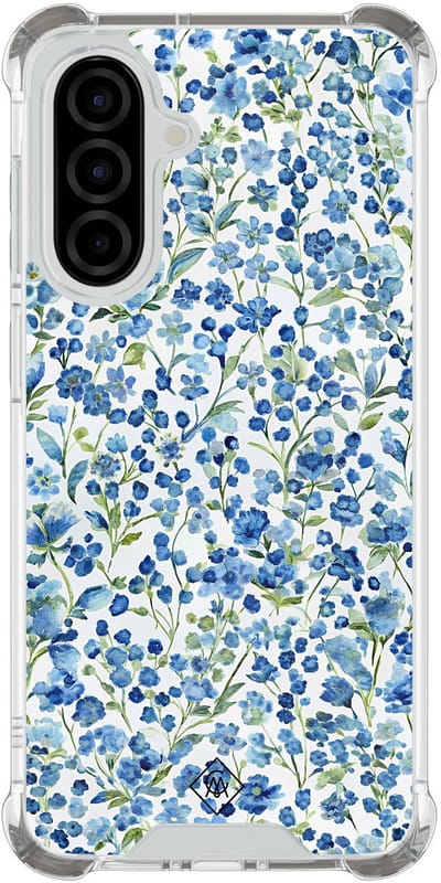 Casimoda® hoesje - Geschikt voor Samsung Galaxy A56 - Vintage Blue Floral - Shockproof case - Extra sterk - TPU/polycarbonaat - Blauw, Transparant