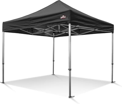 Easy Up Partytent | Vouwtent | 3x3m | Zwart | Incl gratis sterke pvc opberghoes en spanbanden set met haringen