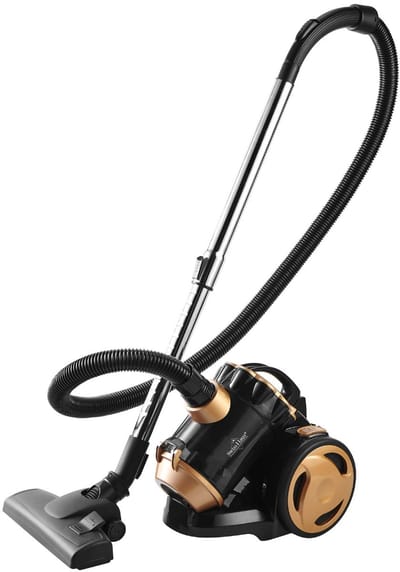 Swiss Haus® BVC2120 Stofzuiger Zonder Zak – Cycloon Stofzuiger met Krachtige Zuigkracht – 2L Stofreservoir – Telescopische Buis – Compact & Lichtgewicht - Zwart/Goud