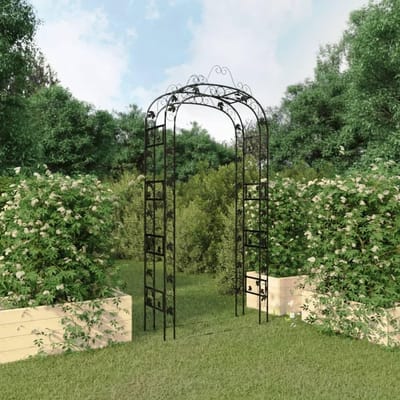 Tuin prieel boog - Rozenboog klimplant - Tuin Decoratie - Stevig staal frame - 116x45x240 cm - Zwart