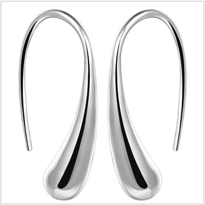 Boucles d'Oreilles Goutte d'Eau Design Goutte d'Eau Polissage à 360 Degrés Alliage Durable Couleur Exquise Boucles d'Oreilles Goutte d'Eau BrillantArgent gray