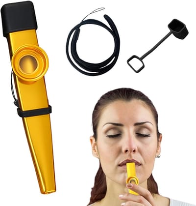 Muziek Instrument - Lichtgewicht Kazoo - Muziek Maken - Stabiel Geluid - 12 cm - Goud