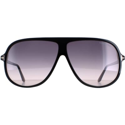 Tom Ford Spencer 02 FT0998 01B glanzend zwarte zonnebril met rookverloop