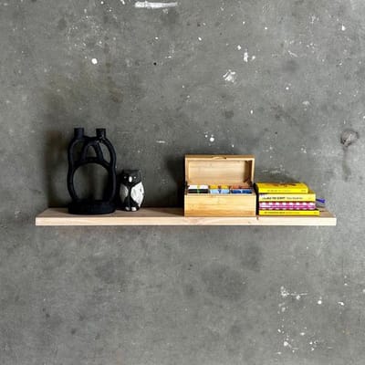 GoudmetHout® Zwevende Wandplank Industrieel - 180 x 15 cm Muurplank - Licht Eiken Hout - Decoratie Wandrek & Boekenrek - Hangplank Keuken - Floating Wall Shelf met Blinde Montage