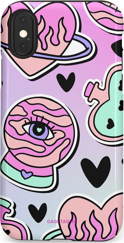 Casetastic Hoesje Geschikt voor Apple iPhone X/Xs - Stijlvolle Beschermende Duo-layer Case - Pastel Popart
