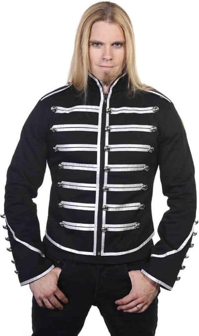Banned - Military Drummer Jacket - M - Zwart/Zilverkleurig