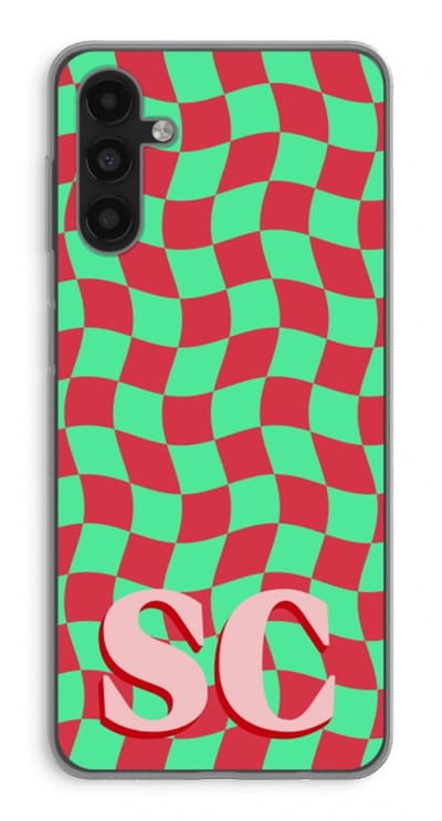Gepersonaliseerd - Case Company® - Hoesje geschikt voor Samsung Galaxy A13 5G hoesje - Grid Monogram - Soft Cover Telefoonhoesje - Bescherming aan alle Kanten en Schermrand