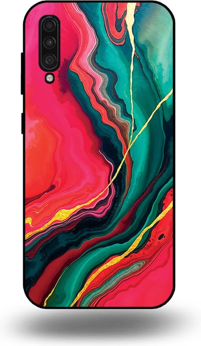 Smartphonica Telefoonhoesje Geschikt voor Samsung Galaxy A30s met Rood Groen Marmer Opdruk - TPU Backcover Case Red Green Marble Design geschikt voor Samsung Galaxy A30s