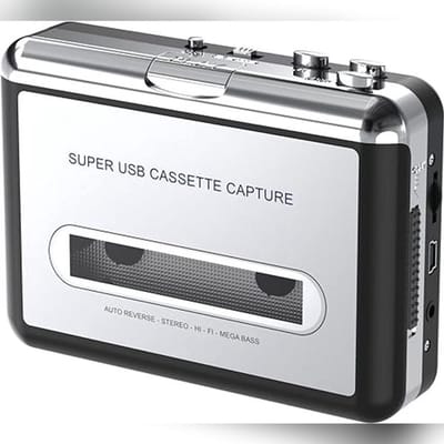 Cassette naar MP3 Converter – Draagbare USB Cassette Capture Speler – Digitaliseer Cassettebandjes naar MP3 of CD – Inclusief Software & Hoofdtelefoon