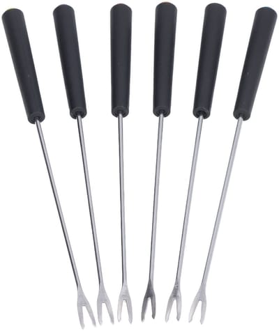 Dailygoods- Fonduevorken 6 Stuks - Roestvrij Staal - Lange Vorken - Kleurcodering - Stevig/Antivervorming - Hoogwaardig Vakmanschap - Fondueprikker