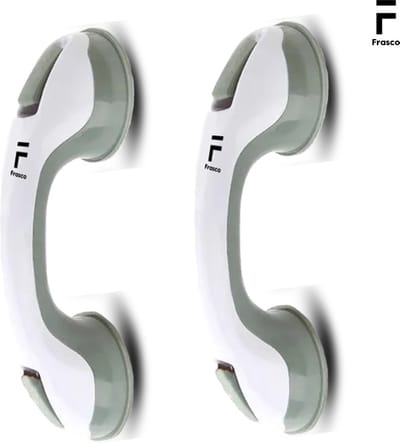 Frasco® 2x Premium Handgreep Met Zuignap Badkamer - Geschikt Voor Badkamer En Toilet - Vochtbestendig - Veiligheidsgreep - Handvat Voor Ouderen En Kinderen - Badkamer Accessoires - 30 CM