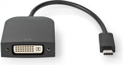 Nedis USB-C Adapter - USB 3.2 Gen 1 - USB-C Male - DVI-D 24+1-Pins Female - 1080p - 0.20 m - Rond - Vernikkeld - PVC - Zwart - Doos