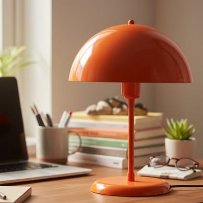Bamyum Tafellamp E27 Metaal Oranje Paddestoel Bureaulamp Paddestoellamp Nachtkastje Lamp Tafellamp Paddestoel Verlichting
