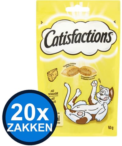 20x Catisfactions - Kaas - Kattenvoer Snacks - 60 g
