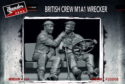 Thunder Model Modelbouwpakket Militaire voertuigen - F35008 Britse Crew M1A1 Wrecker WWII - 2 Figuren Plastic - 1:35 - Modelbouw
