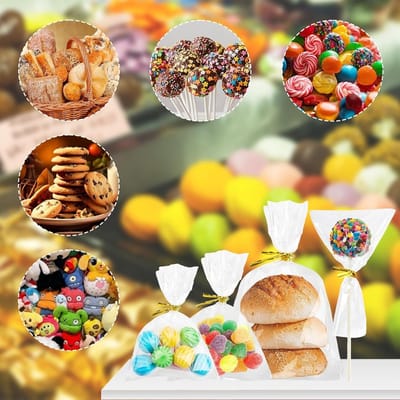 Set van 300 Doorzichtige Cellofaanzakjes 12 x 8 cm voor Koekjes, Cadeaus en Sieraden, Geschikt voor Chocolade en Brood