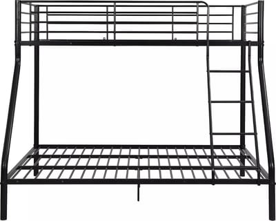 Vente-unique Stapelbed metaal zwart 140 x 190 cm, 90 x 190