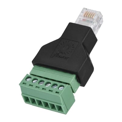 Shopcentral - RJ12 6P6C Adapter - Ethernet Plug naar Schroef Terminals - Compact Design - 6 Pin Connector - Hoogwaardige Mateiaal - Geschikt voor Lapto...