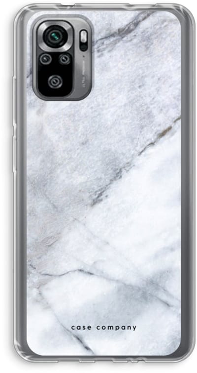 Case Company® - Hoesje geschikt voor Xiaomi Redmi Note 10S hoesje - Witte marmer - Soft Cover Telefoonhoesje - Bescherming aan alle Kanten en Schermrand