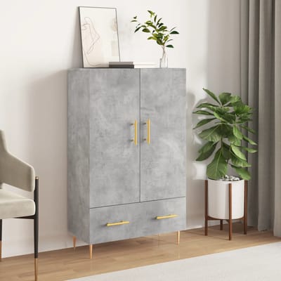 vidaXL - Hoge - kast - 69,5x31x115 - cm - bewerkt - hout - betongrijs