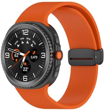 By Qubix - smartwatch bandje - Compatible Samsung bandje - D-buckle sportband - Oranje - Geschikt voor Samsung Galaxy Watch 9 (40/44mm) - Watch 8 (40/44mm) - Watch 8 Classic (46mm)