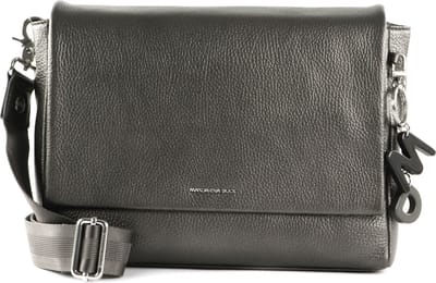 MANDARINA DUCK Leren Schoudertas Mellow Lux Messenger Graphite Donkergrijs