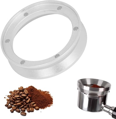 Dailygoods- Espresso-doseertrechter Aluminium - Koffiedoseertrechter - Compatibel met 51/53/58mm portafilters - Antivliegend poederontwerp - Duurzaam materiaal - Gewicht ca. 52 g