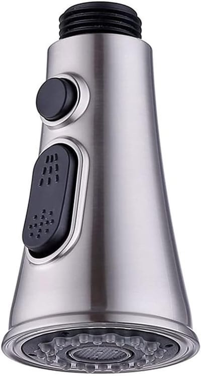 Verwisselbare Handdouche voor Keukenkranen met 2 Stralen, Chroom Geplateerd, Ideaal voor Douche en Kraangebruik