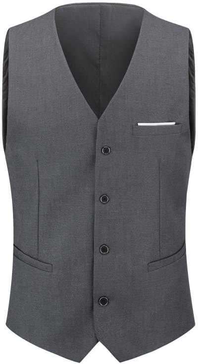 ALLTHEMEN Heren Slank Passend Vest voor Pak - Zakelijk Casual met V-hals Enkele Knopen - XS