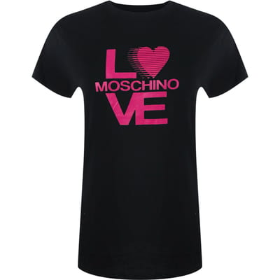 Love Moschino T-shirt Met Opvallend Logo In Zwart