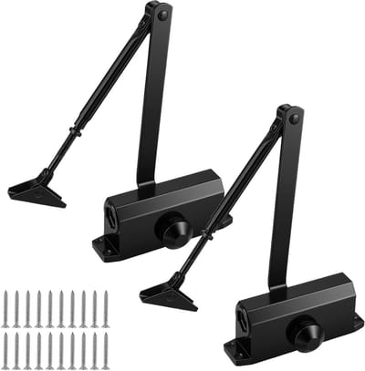 Automatische Deursluiters - 2 Stuks, Hydraulisch, Verstelbare Veer, Ideaal voor Thuis en Kantoor, Zwart, 175mm