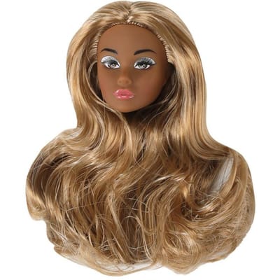 Met Make-Up Supermodel Poppenhoofd Krullend Haar Europees 16 Poppenhoofd Aankleden Whitenormalchocolate 30Cm Poppenhoofd brown