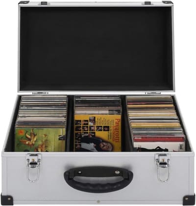 CD Koffer - Muziek Opslag - Verzameling Beveiligen - Aluminium Frame - 43x29x18cm - Zilver